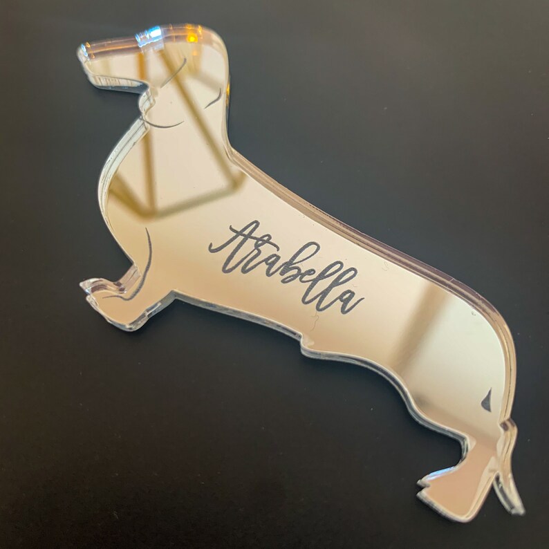 Sausage Dog Place Names Dachshund Name Places Name Tags Dogs Personalised Dog Place Cards Dog Keepsake Engraved Dog Party Name Places