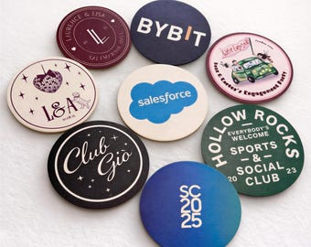 Personalised Drink, Business Coasters | Absorbent Pulp Board | Laser Cut Edges | 90mm 100mm