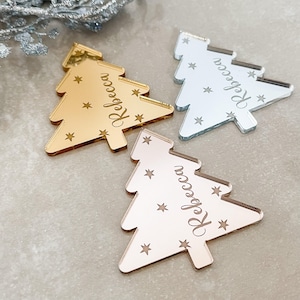 Christmas Tree Place Cards: Personalised Festive Table Names