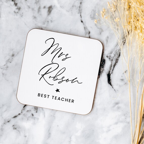 Best Teacher Present Personalised Teachers Coaster Thank You Gifts Teacher Appreciation Presents Custom Coasters Teacher s Gift Ideas Etsy UK