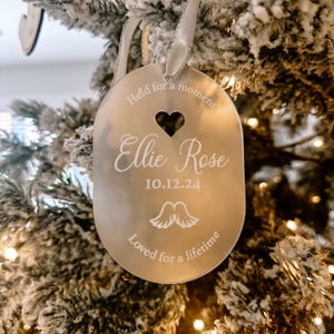 Baby Loss Personalised Hanging Ornament, Baby Bereavement Bauble, Baby Remembrance, Baby Angel Decoration, Miscarriage Gift, Pregnancy Loss