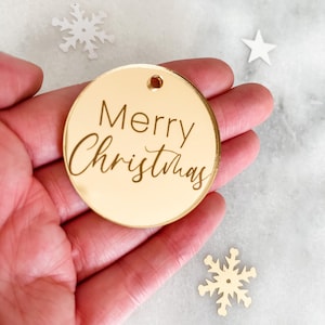 Engraved Mirror Cake Charms: Festive Gift Tags & Cupcake Toppers