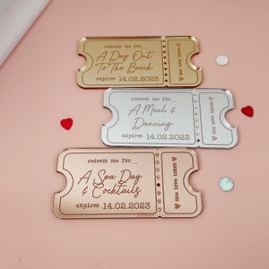 Personalised Love Tokens, Couples Love Coupon, Gifts For Her Luxury Gifts, Lovers Vouchers, Engraved Wedding Anniversary, Engagement