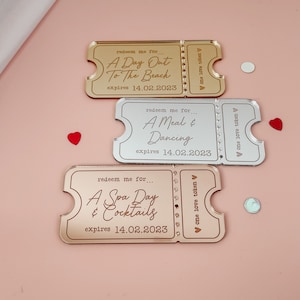 Personalised Love Tokens, Couples Love Coupon, Gifts For Her Luxury Gifts, Lovers Vouchers, Engraved Wedding Anniversary, Engagement