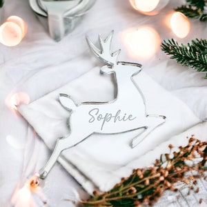 Segnaposto per feste di Natale, segnaposto personalizzato con renna, festa di lavoro, decorazioni per feste di Natale, tavolo di Natale di lusso, segnaposto festivi