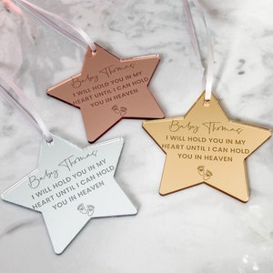 Baby Loss Personalised Keepsake Star, Baby Remembrance Ornament, Angel Baby Decoration, Miscarriage Gift, Memorial, Pregnancy Loss Gift