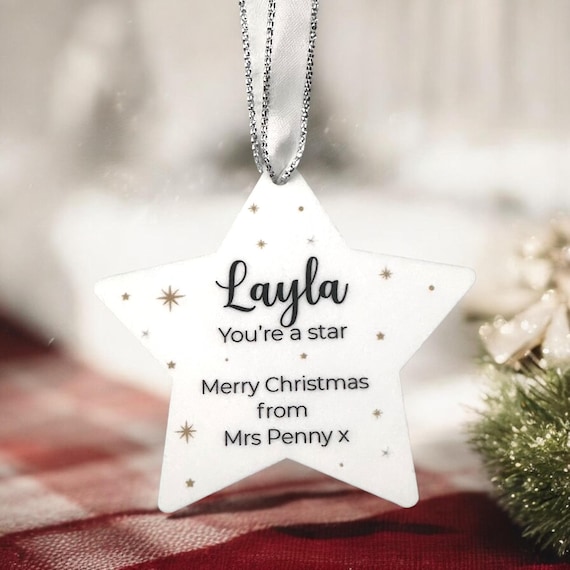 Laser Cut Baubles | 3Mm Acrylic Christmas Stars | School, Nursery, Bulk Decorations