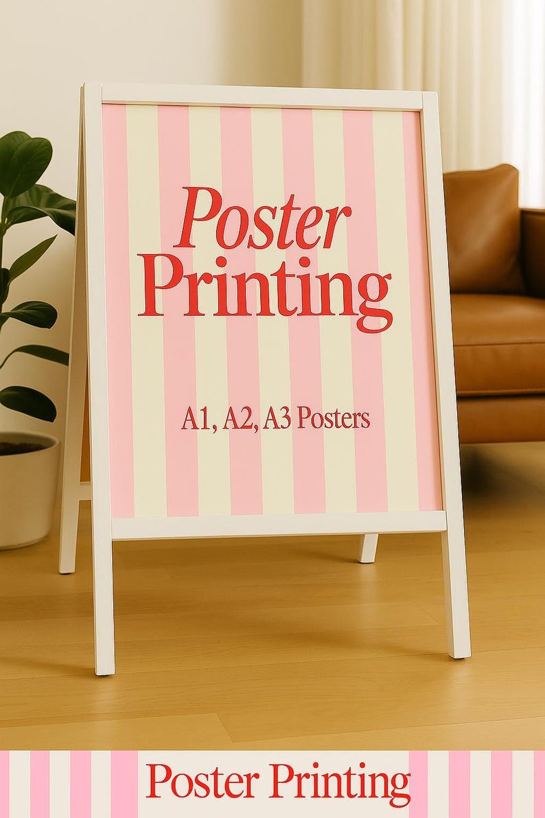 Custom Poster Print, Personalised Matt Signage - 200Gsm Paper | A1 A2 | Event Business Wedding image 1