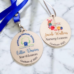 Personalised Leavers Logo Medal 2025 | School Leavers Gift | Nursery Leavers Keepsake | Year 6 Graduation |  Eco Friendly PTA Gifts
