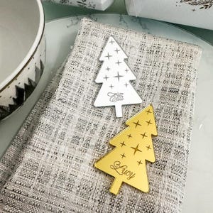 Segnaposto per albero di Natale - Etichette acriliche a specchio personalizzate