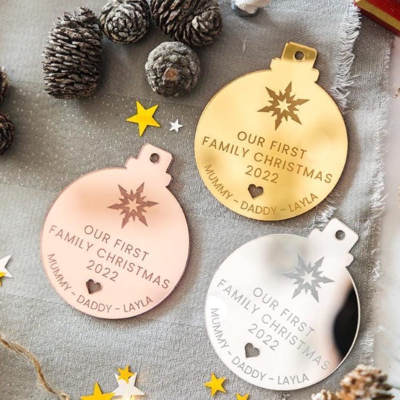 Our 1st Family Christmas Bauble, Personalised