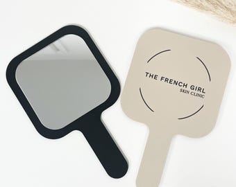 Custom Logo Handheld Mirror - Stylish Beauty Salon Tool