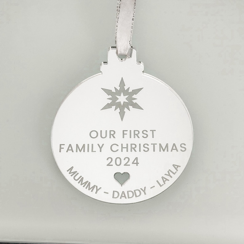 Our First Family Christmas Luxury Engraved Bauble