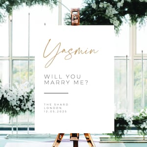 Hochzeitsvorschlag Schild, personalisierte Marry Me Banner (druckbar & Schaumstoffplatte)