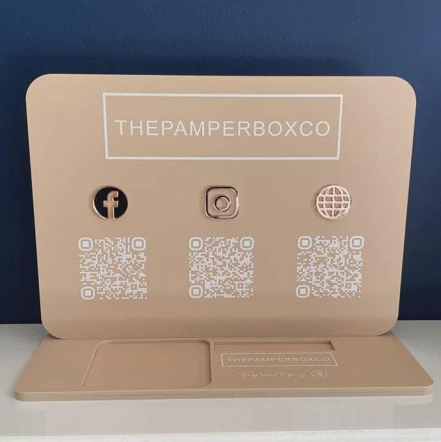 Code Card Holder Social Media Sign: Acrylic Display With Custom QR Codes (card Holder ...