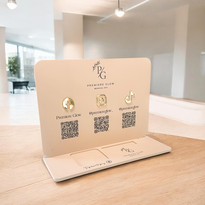 Code Card Holder Social Media Sign: Acrylic Display With Custom QR Codes (card Holder ...