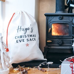 Children&#39;s Christmas Eve Sack, Personalised Santa Sack, Luxury Stocking, Heavyweight, Quality Named Sacks, Christmas Eve Box, Xmas Gift