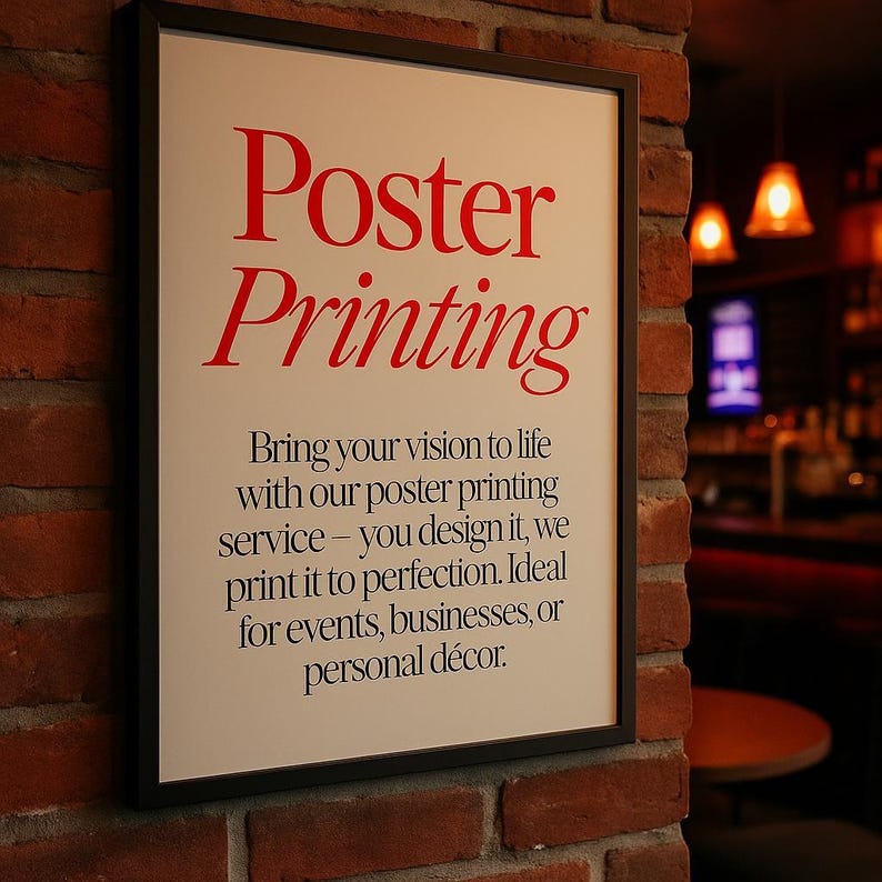 Custom Poster Print, Personalised Matt Signage - 200Gsm Paper | A1 A2 | Event Business Wedding image 2