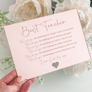 Melhor cartão de agradecimento personalizado para professor, presente de luxo com gravação em espelho, berçário, assistente de ensino, diretor, presente de despedida