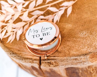 Bride To Be Mirror, Personalised Bride's Rose Gold Compact Mirror, Bride Gifts, Bridal Shower Gifts, Engagement Gift Ideas, Makeup Mirror