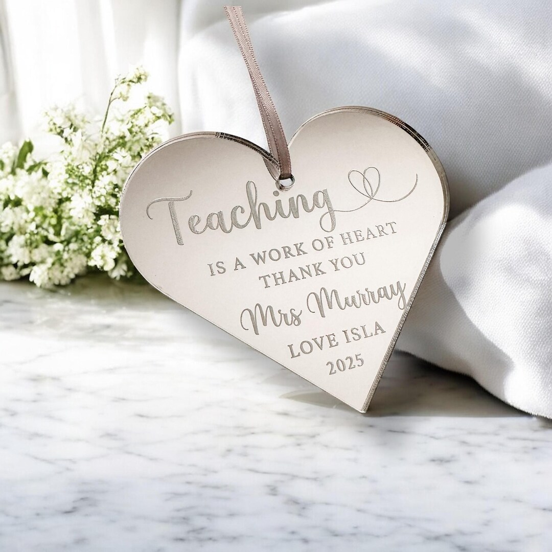 Thank You Teacher Personalised Gift | Custom Heart Keepsake | End of ...