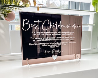 Best Childminder Personalised Thank You Card, Luxury Engraved Childminders Keepsake Gift, Childcare Presents, Leaving Gift, Babysitter