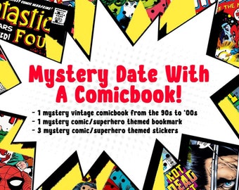 Blind Date with a Vintage Comic Book - Comes with Stickers and Bookmarks - Used - Spider-Man - Gifts - Vintage - Retro - Mystery - Surprise