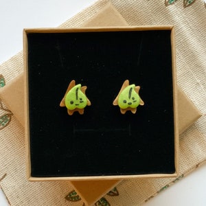 Korok Stud Earrings | Studs | Polymer Clay | Sparkle | Titanium | Zelda | Legend of Zelda | BOTW | Video Game