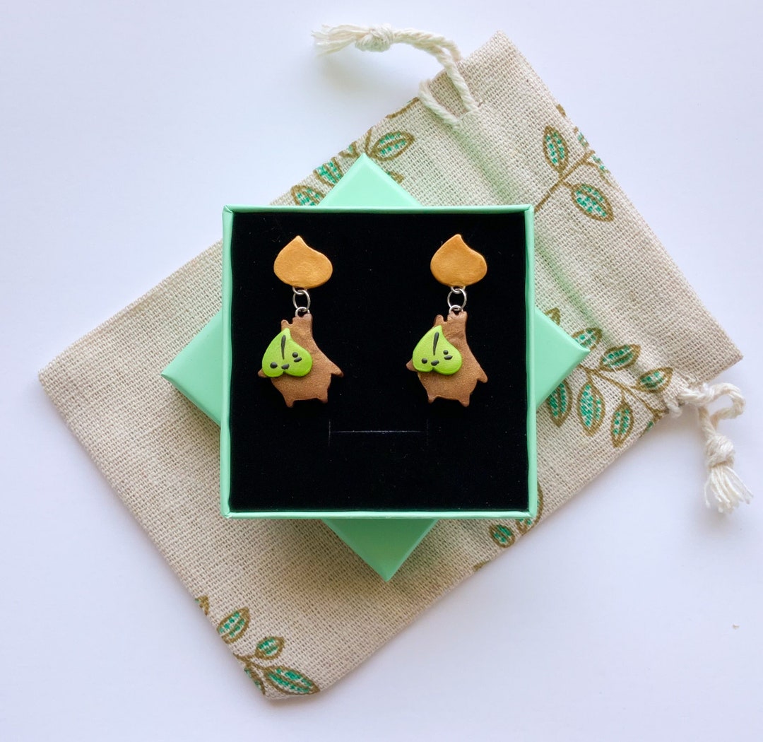 Makar and Korok Seed Drop Earrings Dangle Earrings Polymer Clay Sparkle