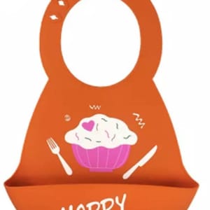 Silicone Washable Bibs with Food Catcher and Adjustable Neck
