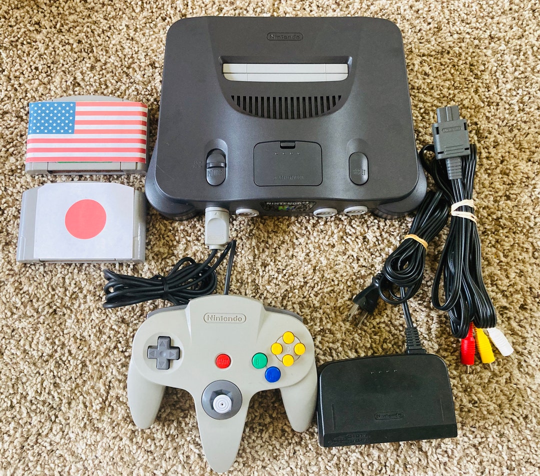 Authentic Genuine OG Gray Grey Nintendo 64 N64 Console Set