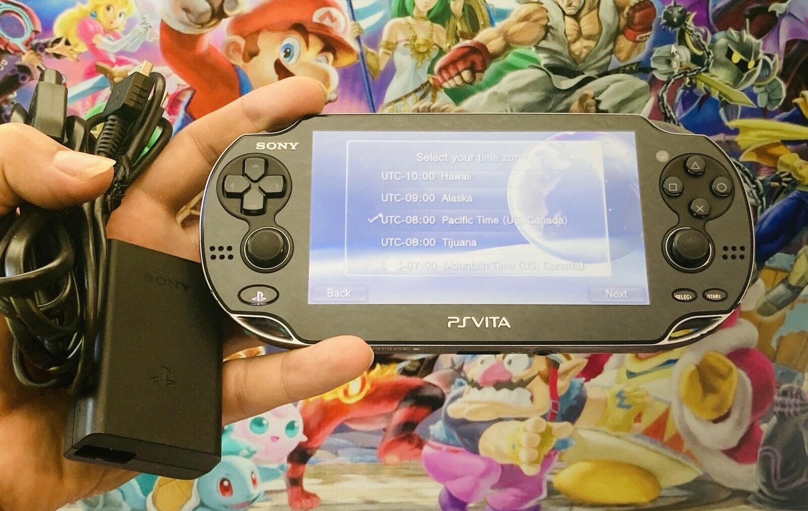 Black Sony PlayStation Ps Vita PSV Portable Console OLED Fat PCH-1000 + Charger