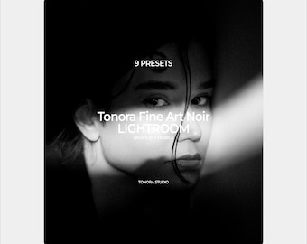 Tonora Fine Art Noir Lightroom Voreinstellungen | Stimmungsvoller Schwarz-Weiß-Film (9 Presets)
