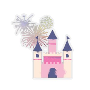 Disney Inspired Castle with Fireworks Kiss-Cut Sticker