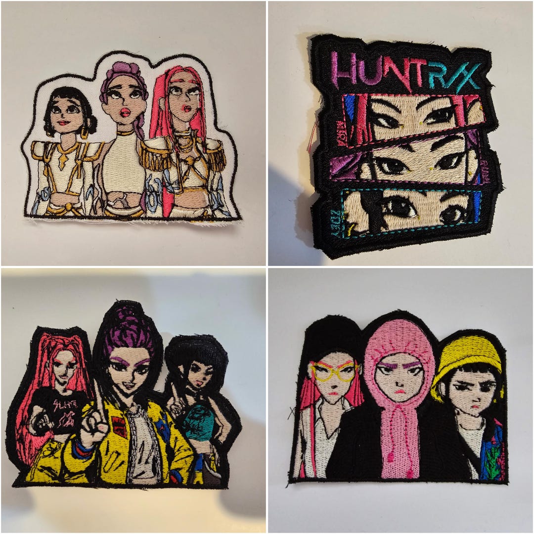 Huntrix Patch Kpop HUNTRX Embroidered Patch for Demon Hunters 2” 3” 4” 5” Sew on or ...
