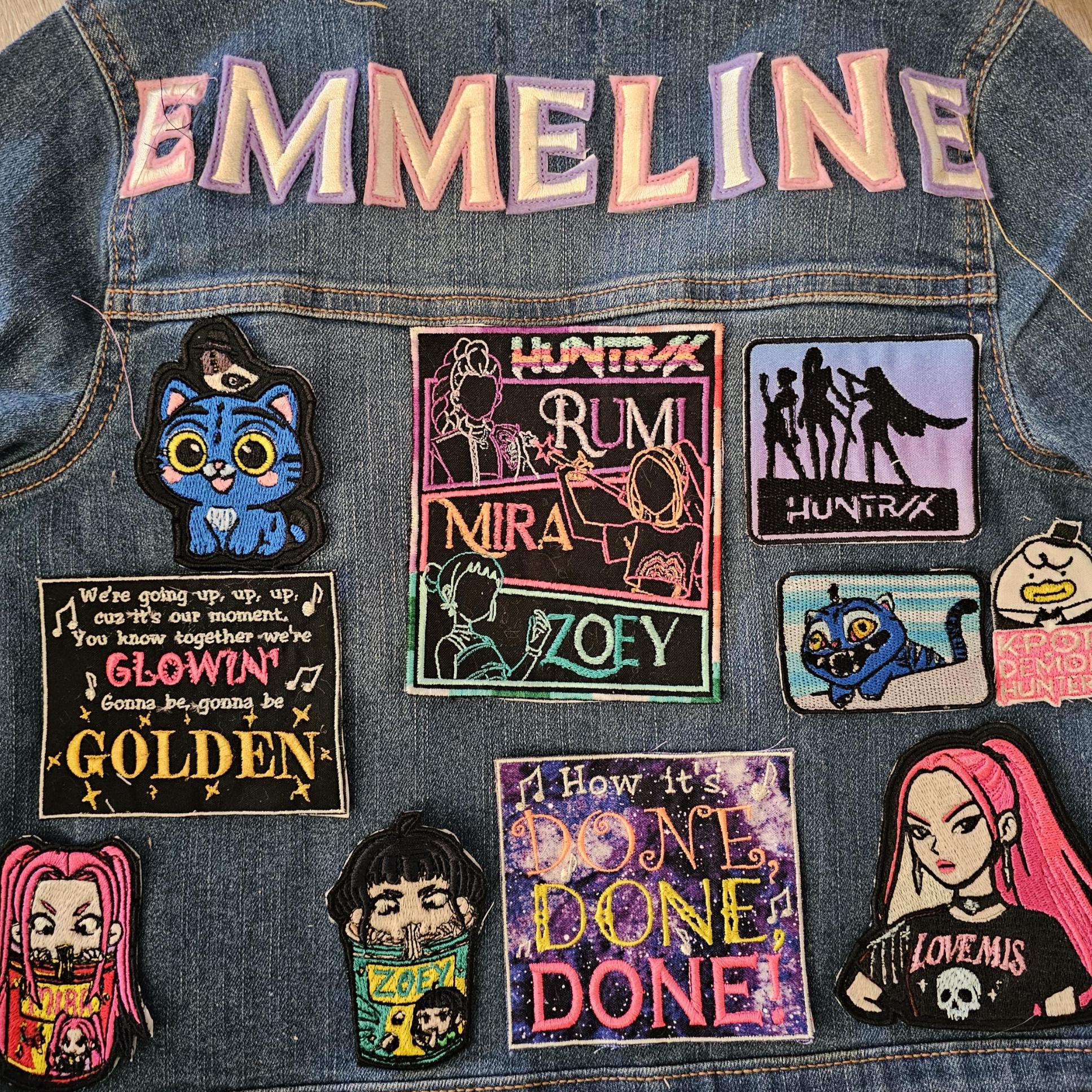 Custom K-pop Embroidery Patch Jacket, 3-tier Denim Jacket for Demon ...