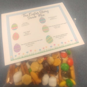 Easter Story Snack Mix Card Printable, Easter Printables, Easter Eggs ...