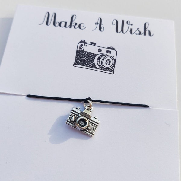 Camera Charm Wish Bracelet. Photography Gift