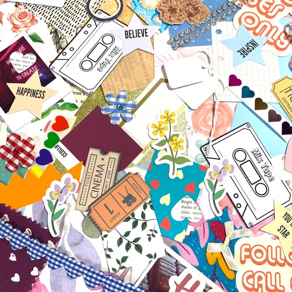 Craft Grab Bag Scrapbooking Journal indésirable, papier courrier, autocollants