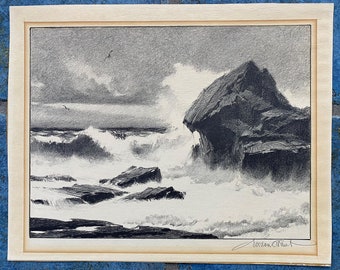 Lithograph Maritime Watercolor Gordan Grant Marine Deep Creek Shabby Decor Picture Docks Fishing Retro Boat