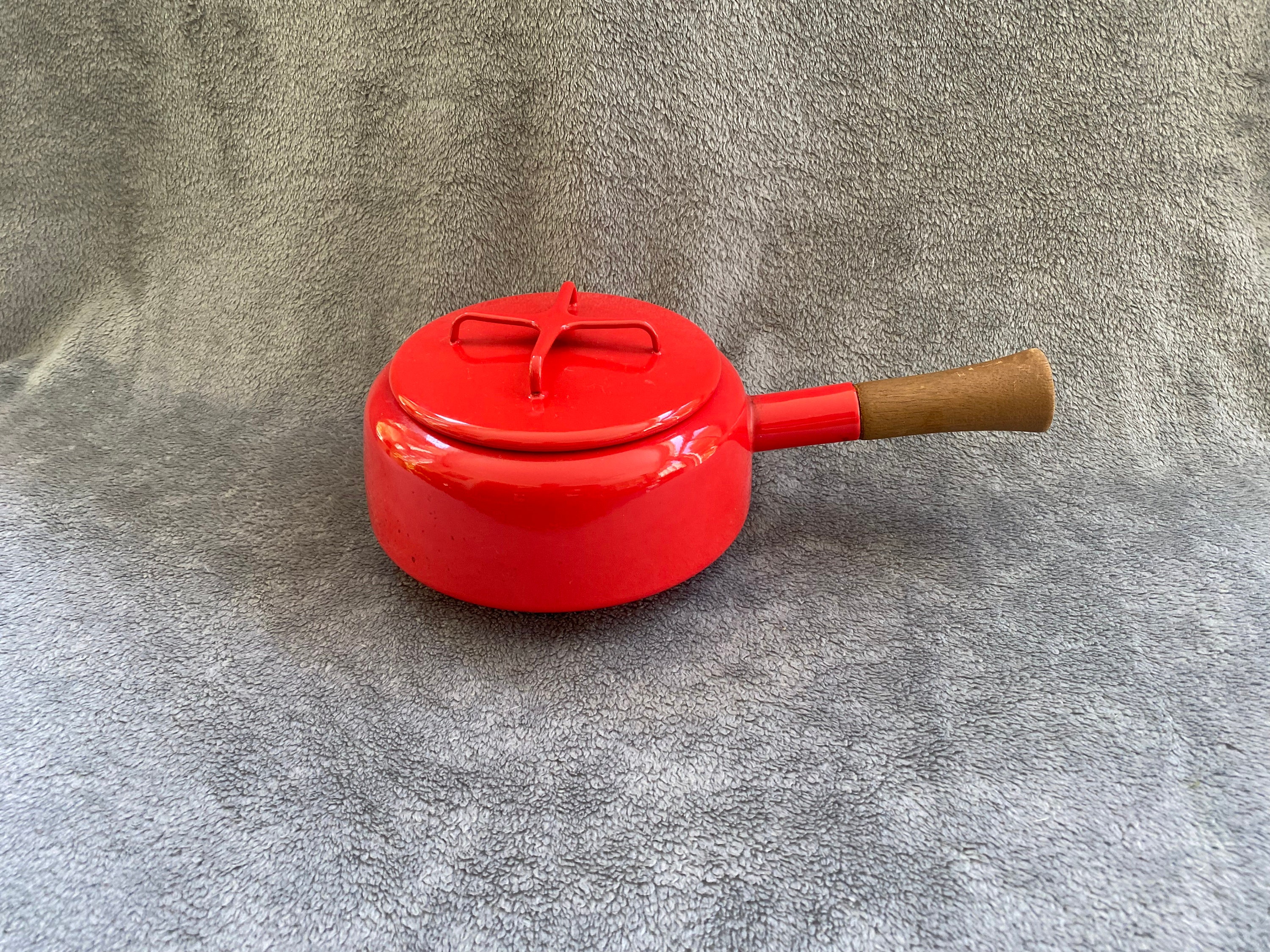 Vintage Dansk Kobenstyle Red Enamel Skillet Pan and Lid Designed by - Ruby  Lane