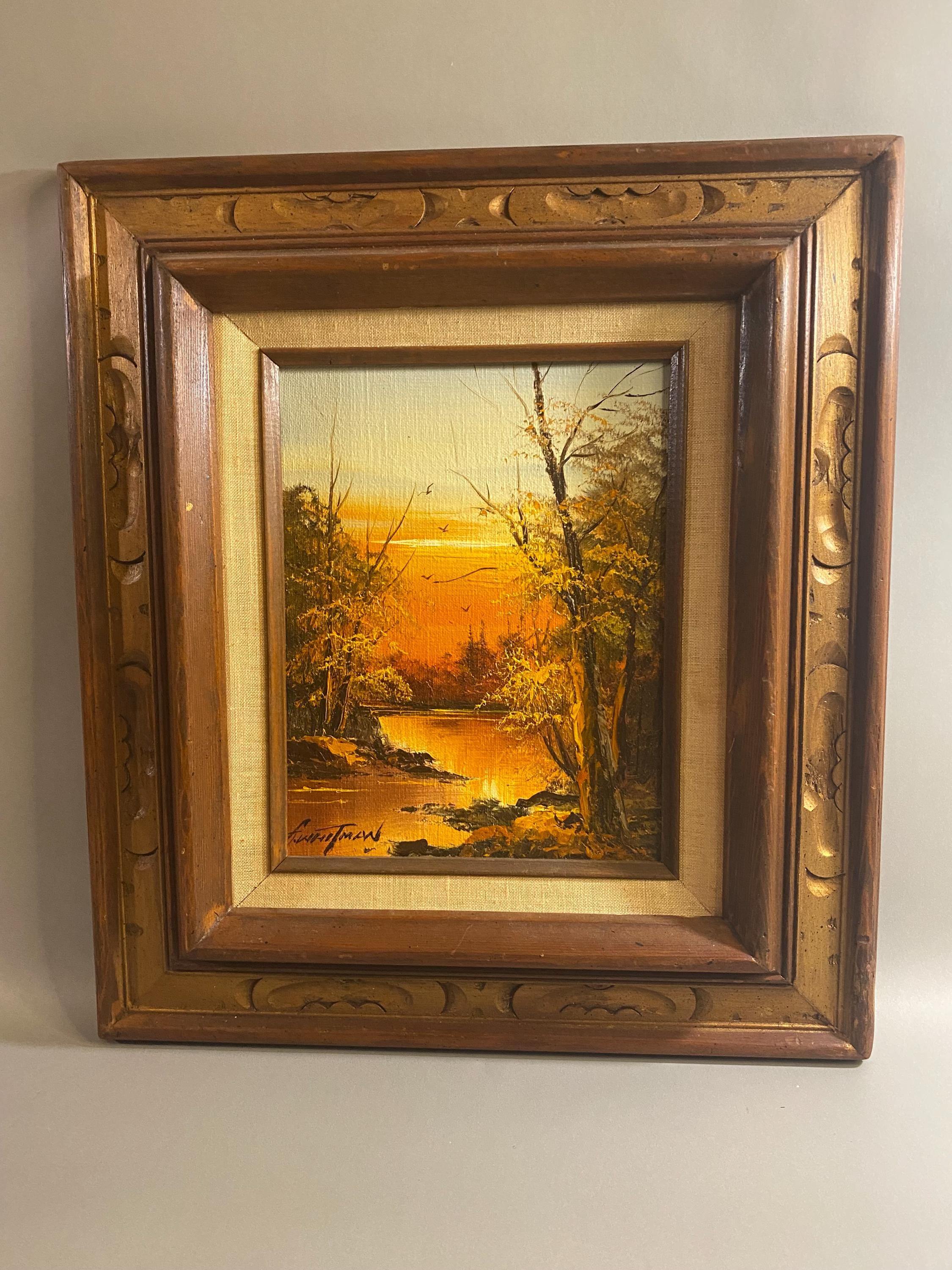 Vintage Framed Oil Landscape Painting, George Whitman (1932-2009