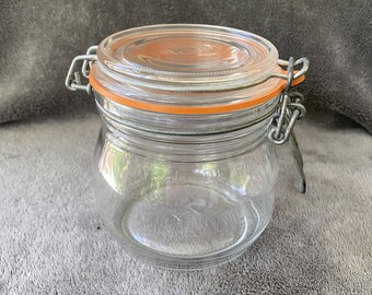 Vintage 1/2 Liter Glass ARC Storage Canister, Made in France