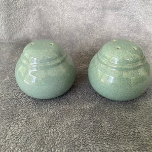 Vintage Pair of Noritake Salt and Pepper Shakers in a Beautiful Blue Green Color