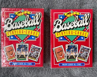 2 Decks of 1991 MLB All Stars Playing Cards, Original Factory Sealed Packaging