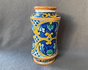 Rare, Large, Vintage, Caltagirone Ceramic Vase, Made in Italy
