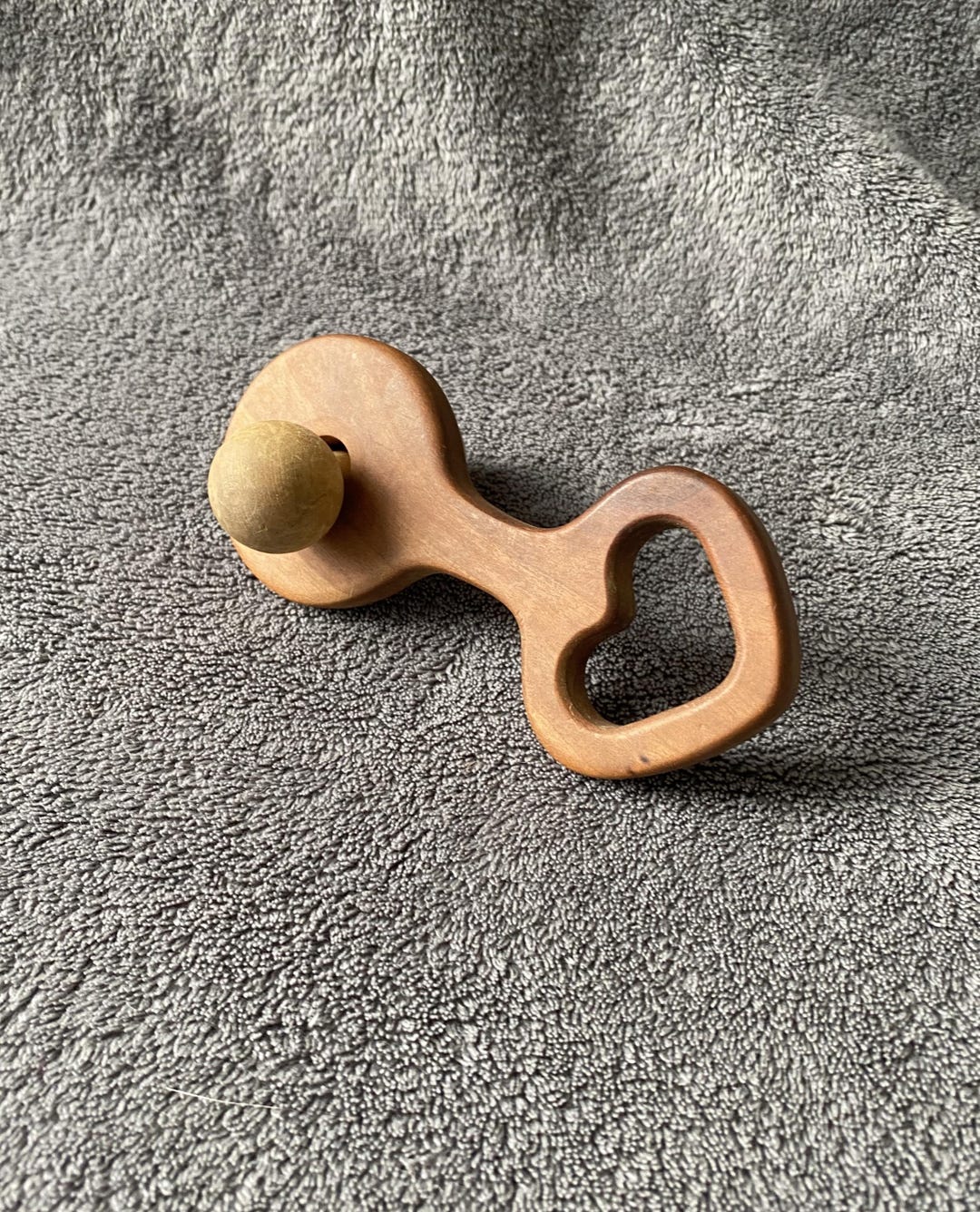 Vintage Hardwood Handmade Baby Rattle - Etsy