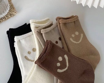 Bamboo and Cotton socks super thick and cosy ladies eco-friendly gift knitted socks Earth colours present