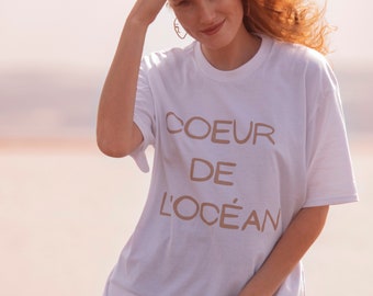 COEUR DE L’OCEAN ‘heart of the ocean’ tee written in French text printed on to oversized boyfriend tshirt