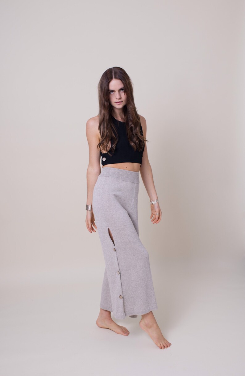Women's Side Slit Corns Cutout Wide Leg Pants main image 0